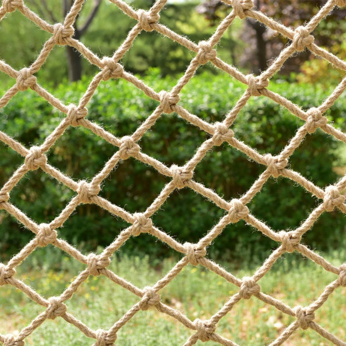 Natural Jute Hemp Rope Net,8mm Thick Safety Anti-Fall for Children Pet,Balcony Stairs Garden