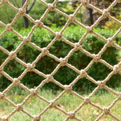 Natural Jute Hemp Rope Net,8mm Thick Safety Anti-Fall for Children Pet,Balcony Stairs Garden
