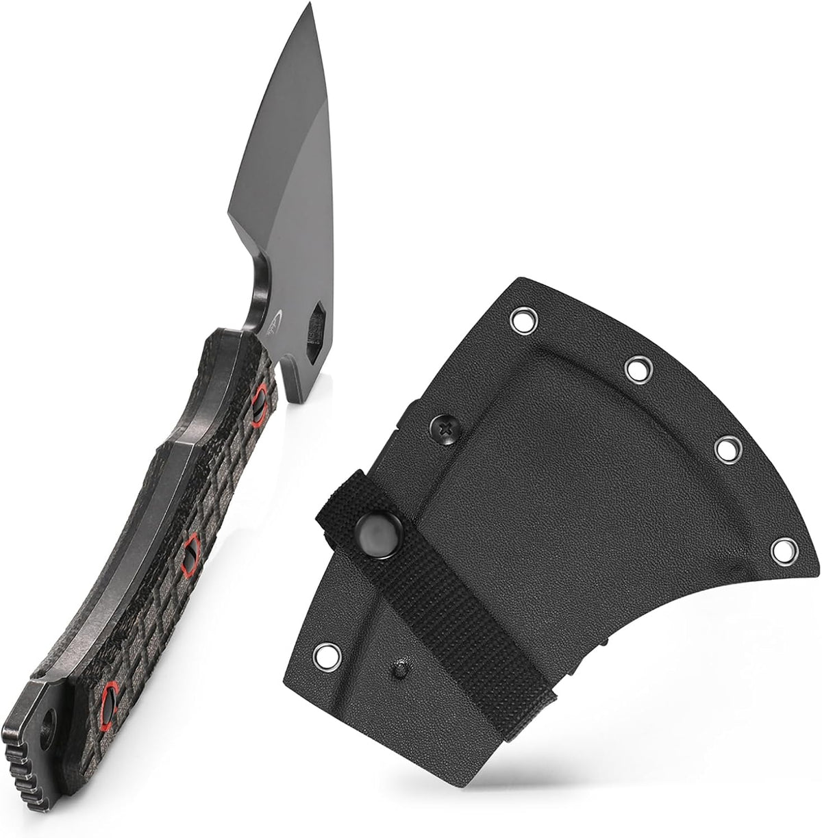 C1393 Camping Hatchet Survival Axe,DC53 Steel Blade with Micarta Handle Multitool Axe Hex Wrenches