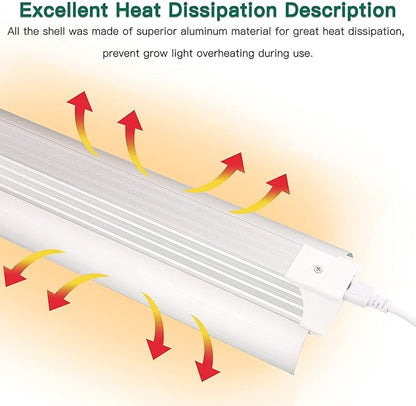 SZHLUX Grow Light 4FT 140W (2×70W, 800W Equivalent) Super Bright Full Spectrum Sunlight Plant