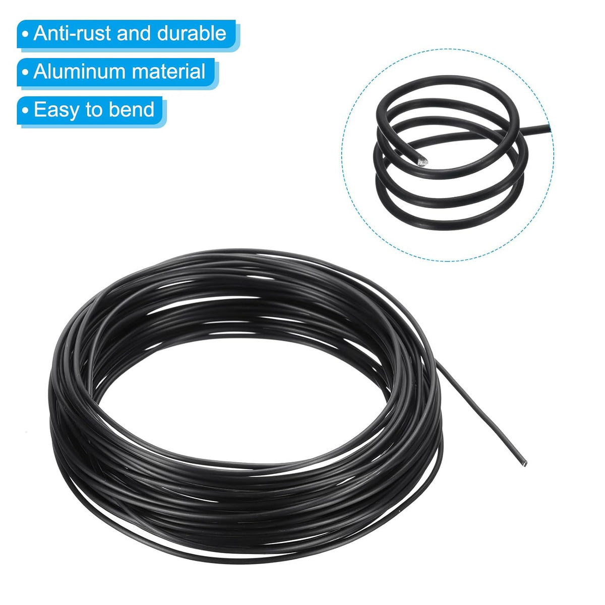 PATIKIL 1.5mm Bonsai Training Wire, 1 Roll Floral Wire Stems Anodized Aluminum Tree Wire 32.8 Feet