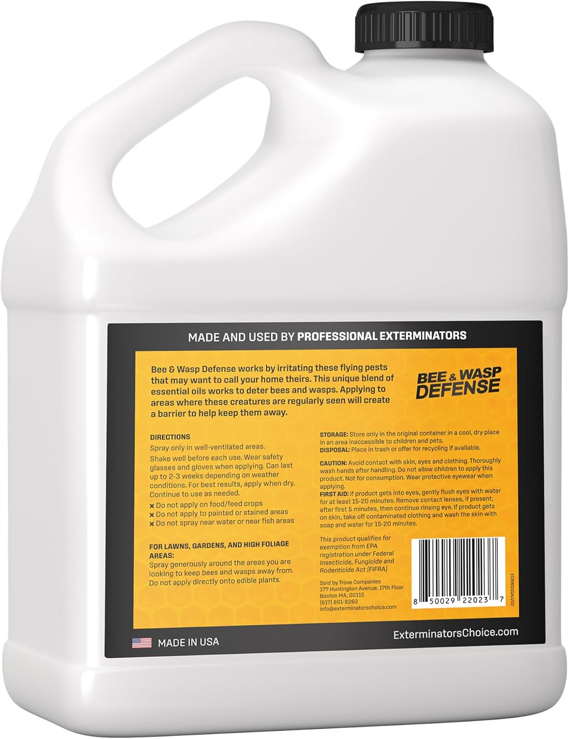 Exterminator’s Choice Bee Exterminator & Wasp Defense - 125 fl oz Cinnamon Scent - Natural