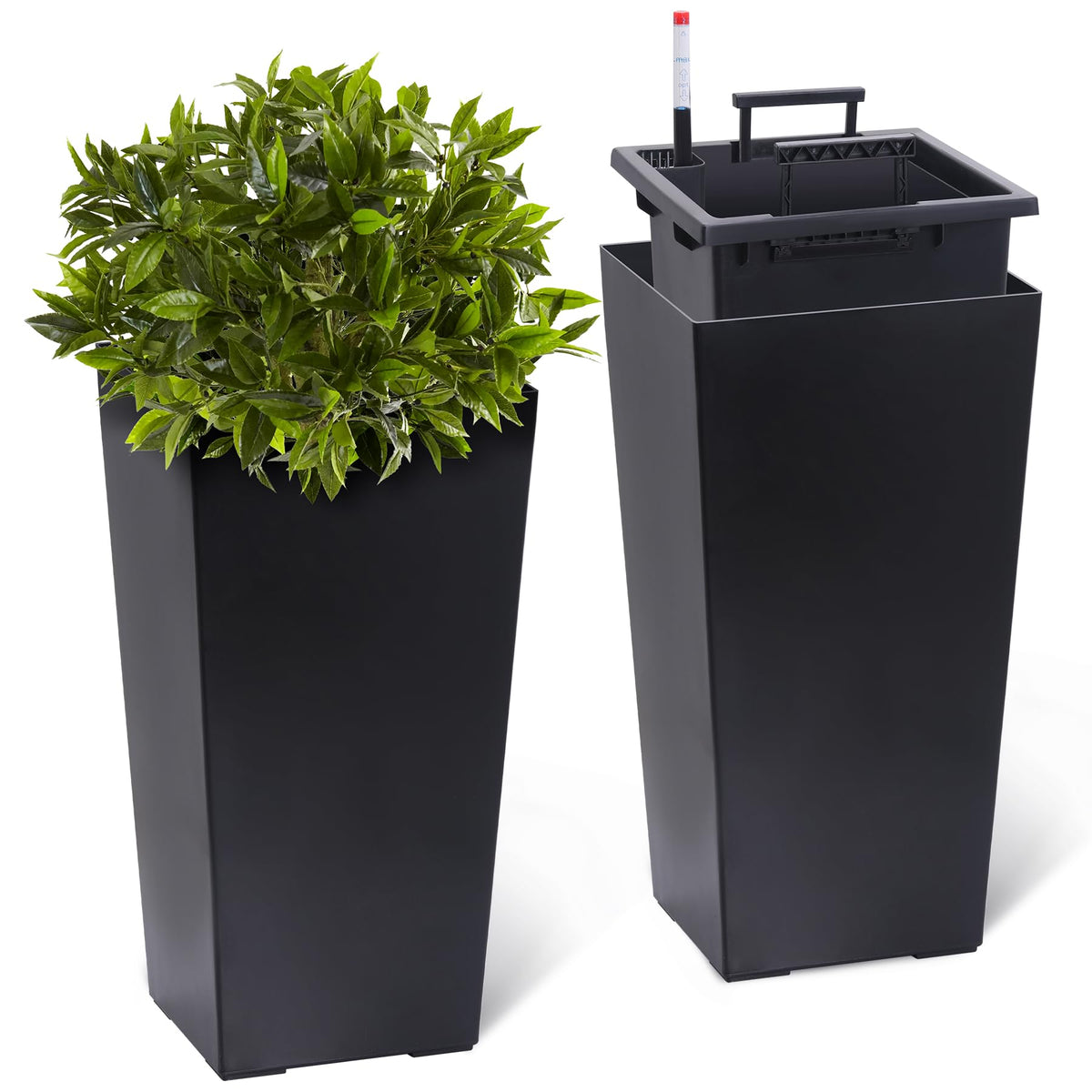 Garvee 22.5" Tall Planters Set of 2, Outdoor＆Indoor Planter Pots