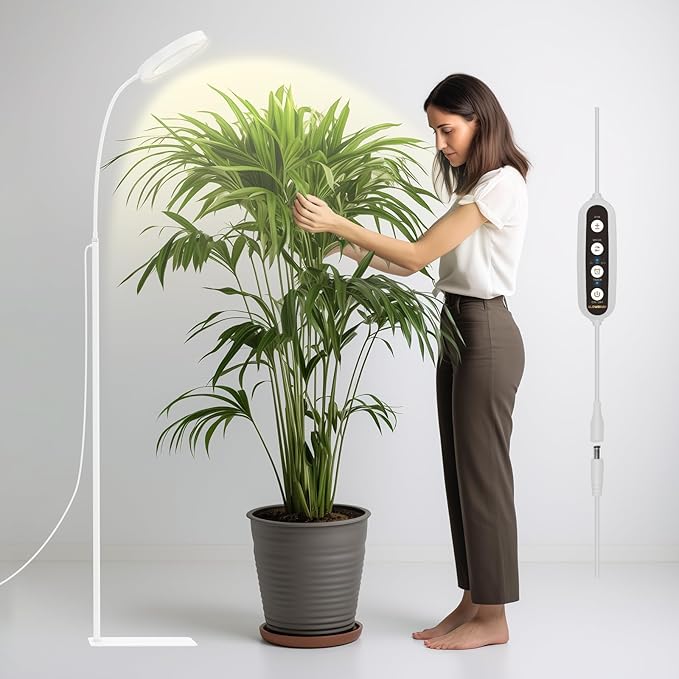 GLOWRIUM Grow Lights for Indoor Plants,20W Full Spectrum LED Plant Light with Stand,Adjustable