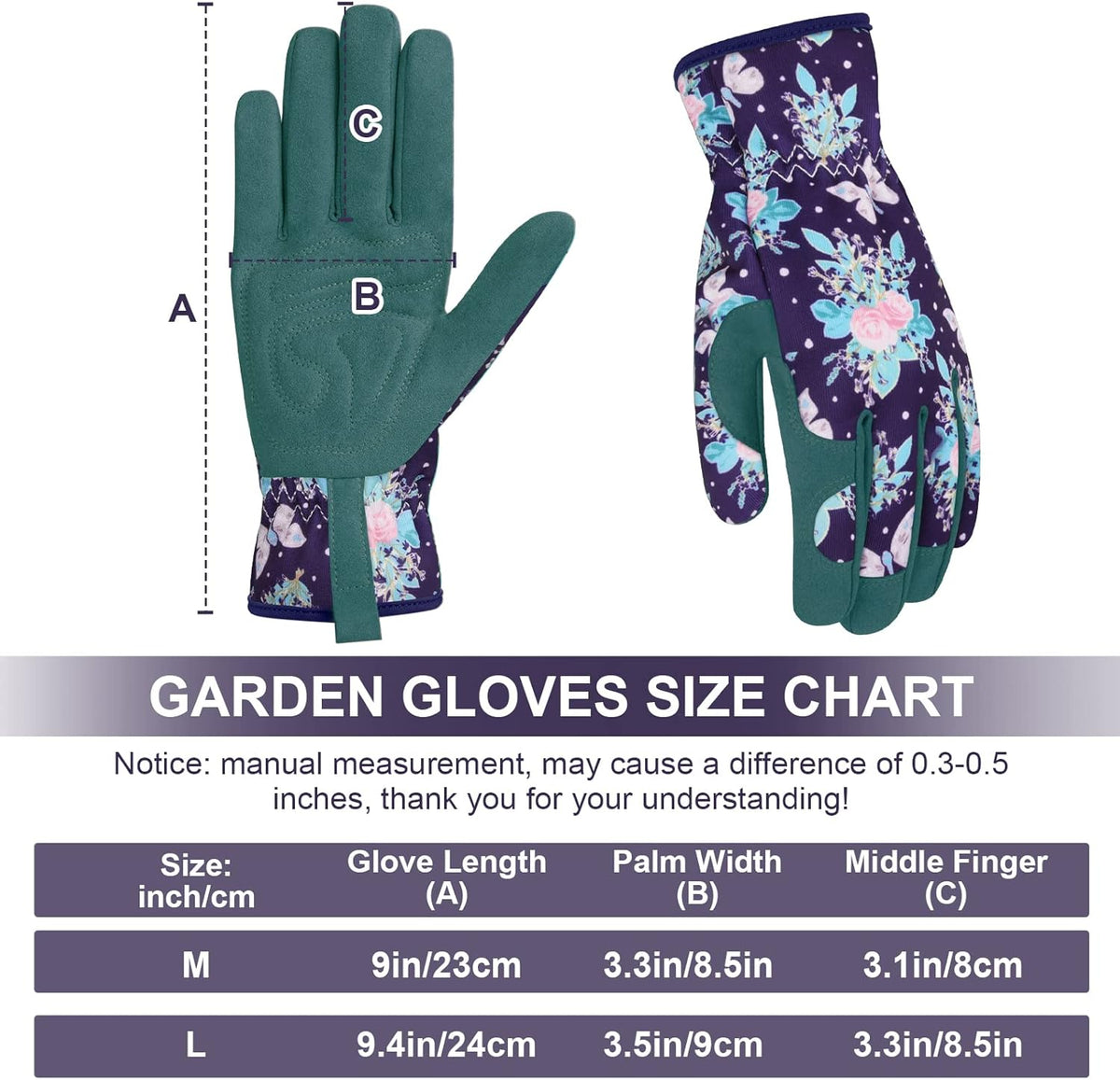 Womens Gardening Weeding Working Gloves, Leather Garden Glove for Women Thorn Proof No Stab for
