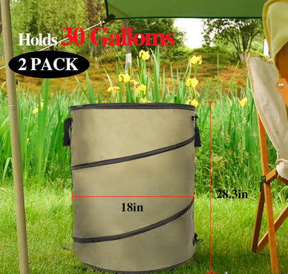 Collapsible Lawn and Leaf Bag Pop-Up Trash Can/Recycle Bin Leaf Waste Bag Outdoor Leaf Bin, 30