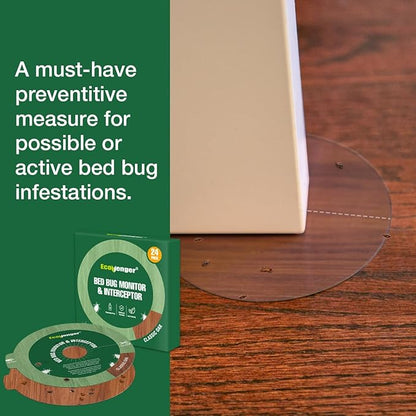 EcoVenger Bed Bug Monitor & Interceptor Super Glue Traps 48 Ct, Discreet Floor Color Classic Oak