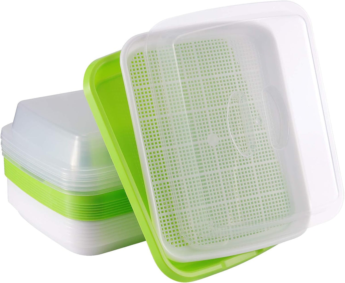 8 Pack Seed Sprouter Tray, BPA Free, Big Capacity Seed Germination Tray, Healthy Wheatgrass Seeds