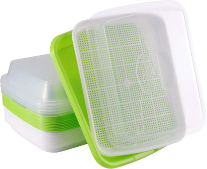 8 Pack Seed Sprouter Tray, BPA Free, Big Capacity Seed Germination Tray, Healthy Wheatgrass Seeds