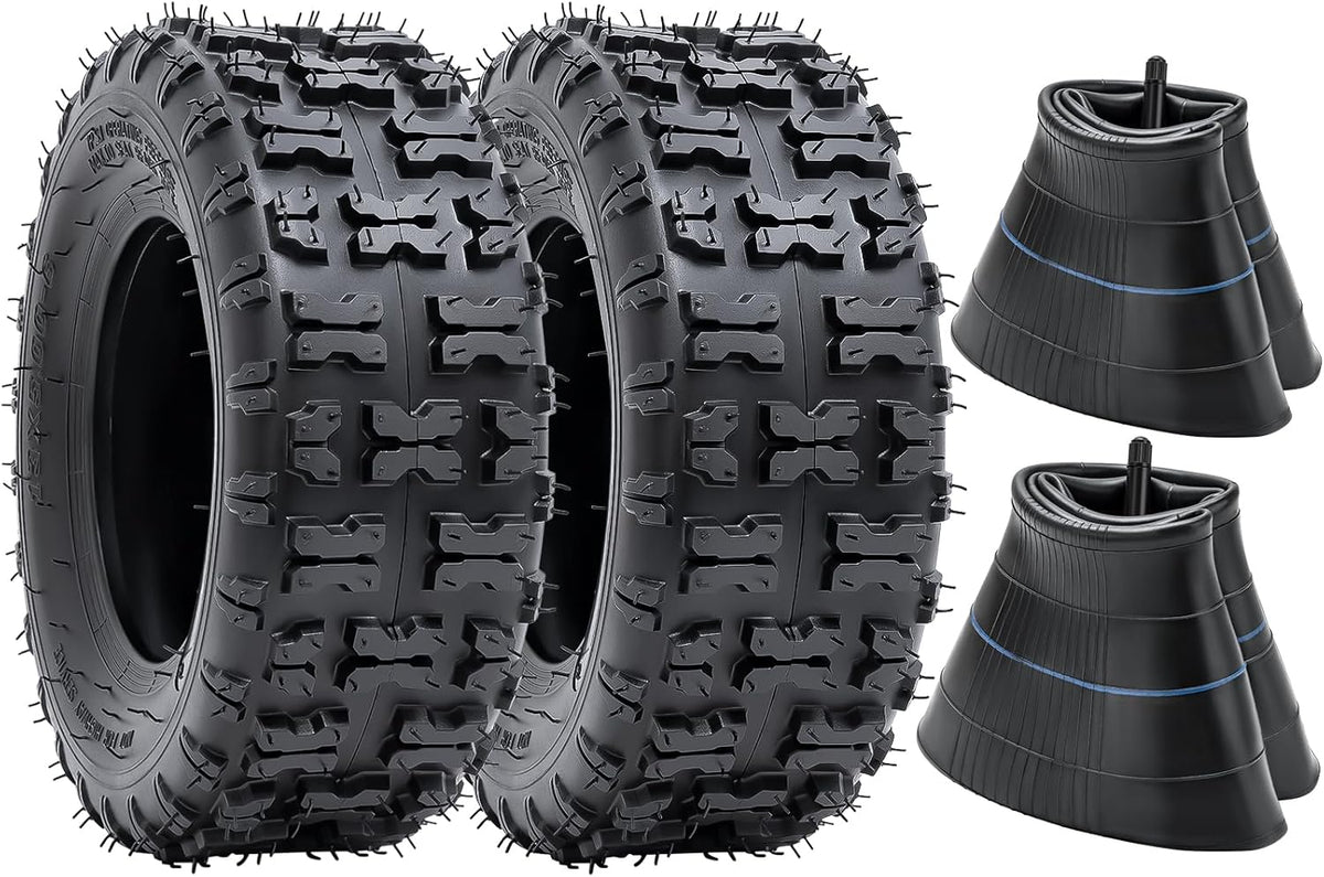2 PCS13x5.00-6 Tires and 13X5.0-6(5.0/4.0-6) Inner Tubes for 4 Wheelers ATV,Quad Lawn, Mower