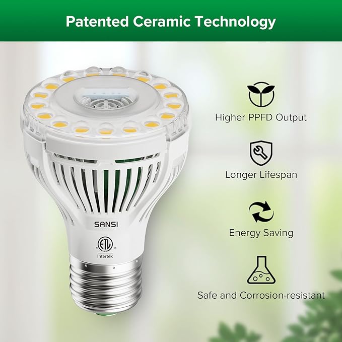SANSI Grow Lights for Indoor Plants, 4 Head Dimmable Plant Lights for Indoor Growing, 35"-64"
