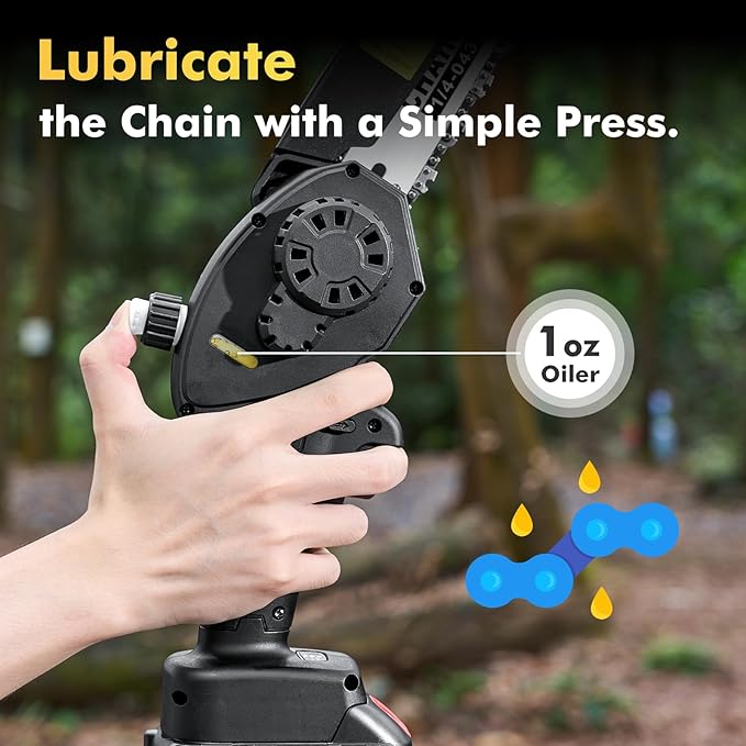 Mini Chainsaw Cordless 8 inch: Electric Chainsaw Battery Powered, Brushless Chain Saw with Auto