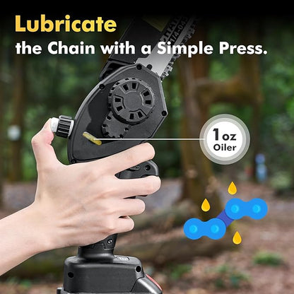 Mini Chainsaw Cordless 8 inch: Electric Chainsaw Battery Powered, Brushless Chain Saw with Auto