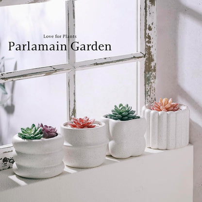 Ceramic Succulent Pots Set of 4 Small Planters for Indoor Plants 4x4 Inch Decorative Plant Pots