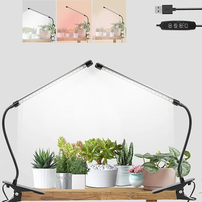 Full Spectrum Grow Lights for Indoor 6000K White Red LEDs, 9-Level Dimmable Indoor Plant Growing