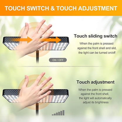 FECiDA Smart Control Tall Grow Light with Stand & Timer 4/8/12H, 25W Standing Grow Lights for