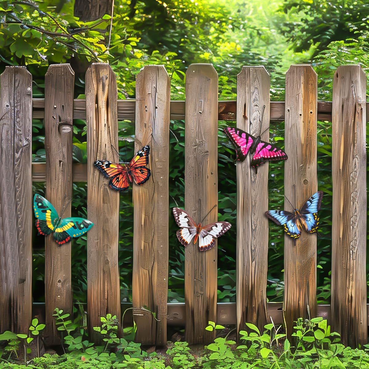 Metal Butterfly Wall Decor - 5 Pack Lifelike Butterflies Wall Art Sculpture Hanging Decorations for