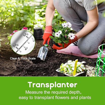 Garden Tool Set, 3 Pack Aluminum Heavy Duty Gardening Kit Includes Hand Trowel, Transplant Trowel