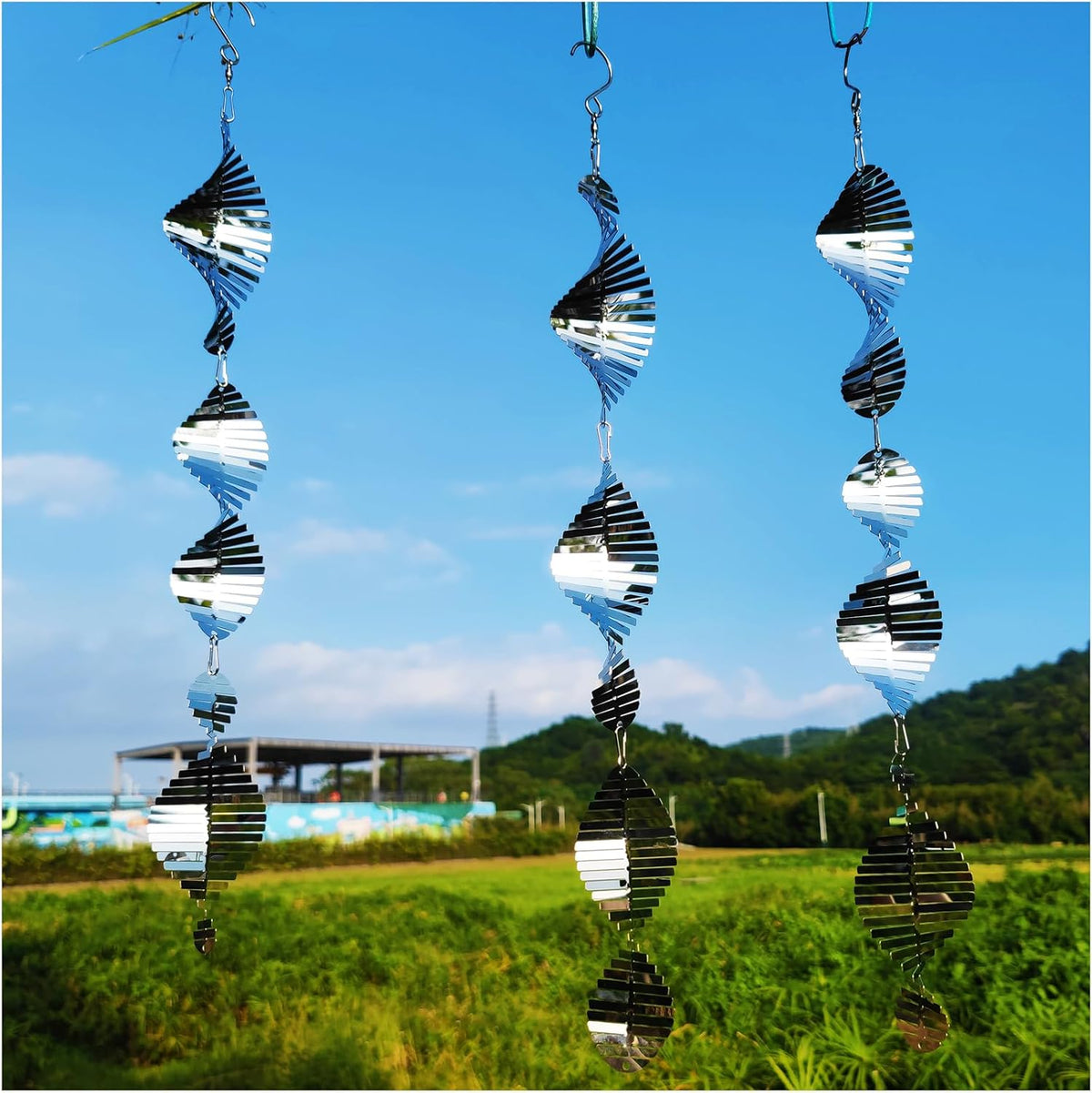 Metal Bird Scare Discs Set-Highly Reflective Double-Sided Bird Reflectors,Extra Sparkly Wind