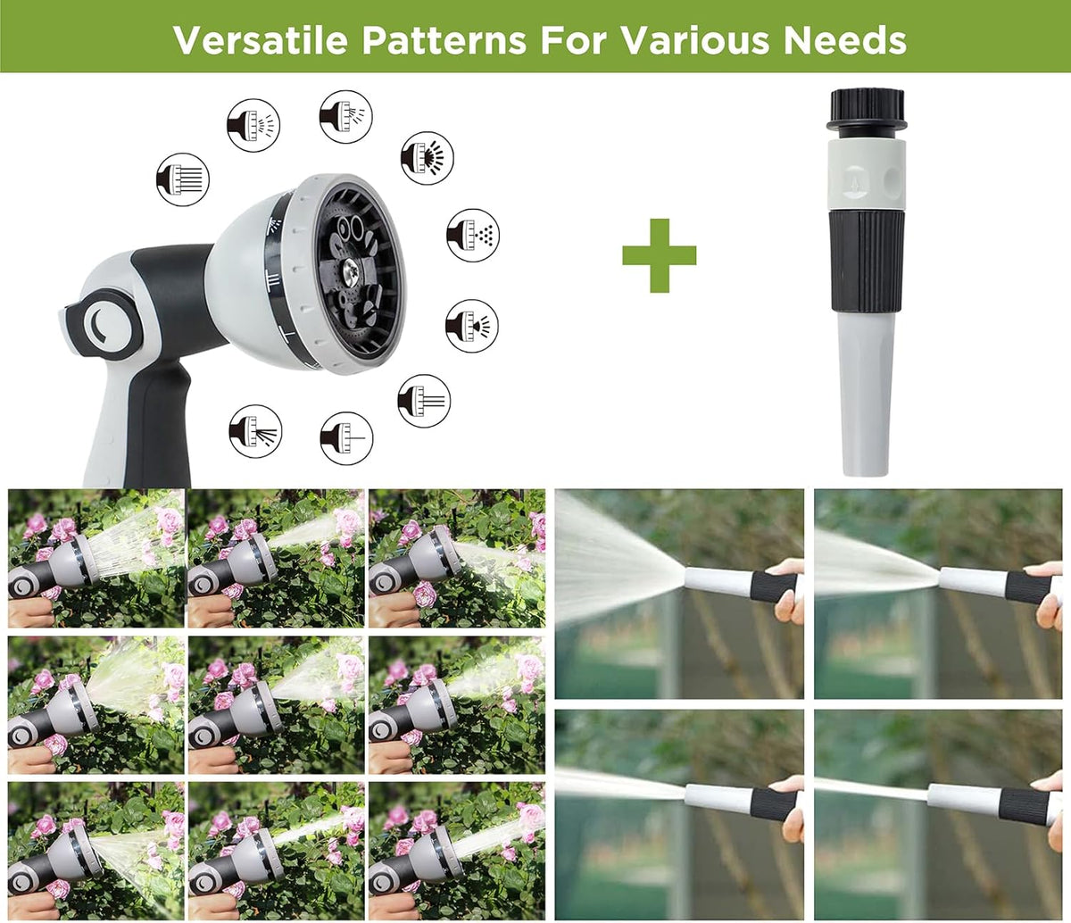 Tuyeho Retractable Garden Hose Reel 90 FT, Wall Mount Heavy Duty Water Hose Reels with Automatic
