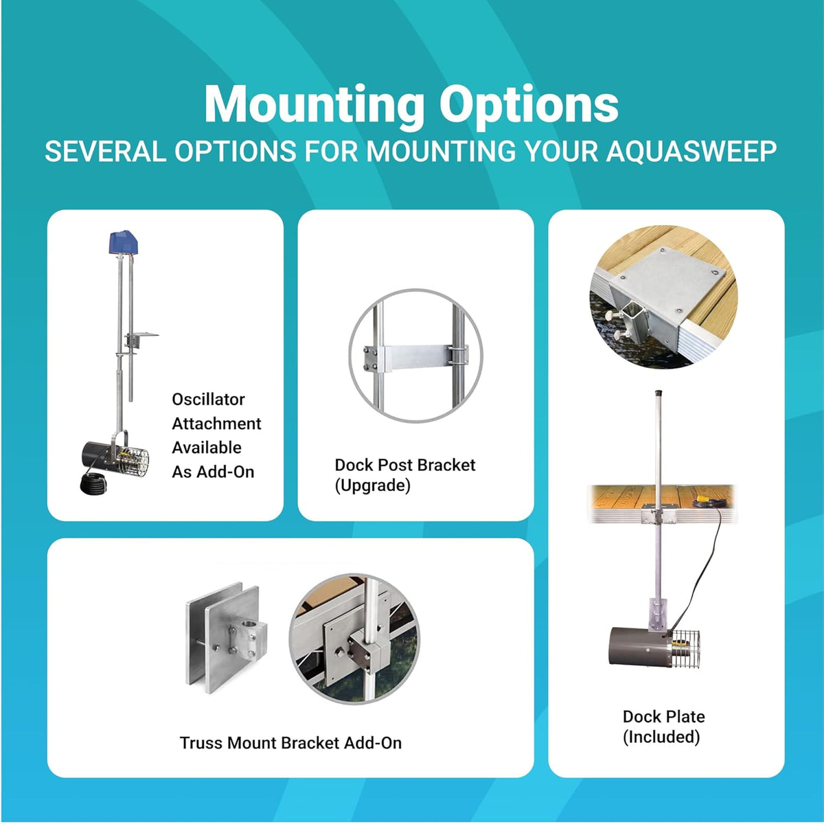 Scott Aerator Aquasweep Dock Post Mount - 1/2 Horse Power 115V 50 Feet Cord - Water Circulator |
