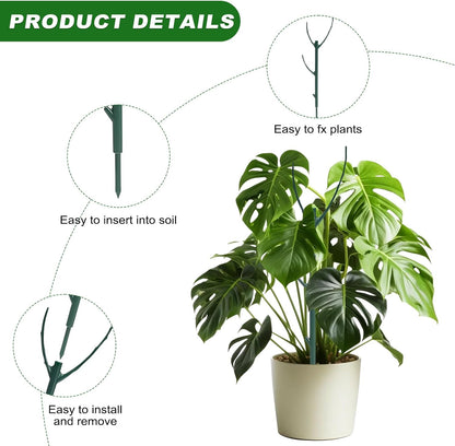5pack Adjustable Plant Support Pole – Stackable Indoor/Outdoor Support Pole with Clamps, Suitable