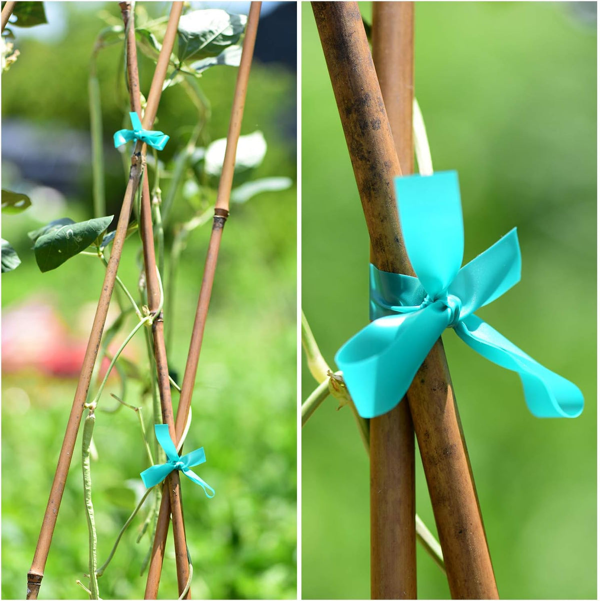 10 Pcs 150 Feet x 1/2" Wide Stretch Tie Tape Green Plant Garden Tie, Garden Vinyl Stake for