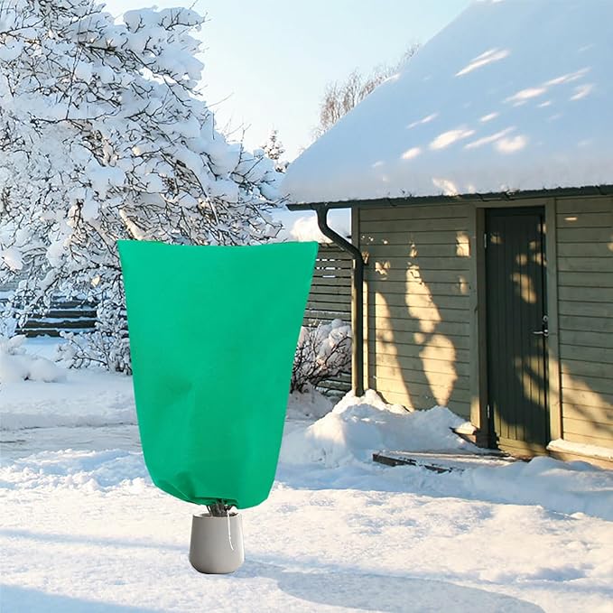 Eunika 6 PCS Plant Covers Freeze Protection, 47.2"x31.5" Frost Blankets with Zipper Drawstring