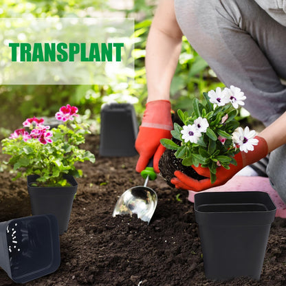 Square Nursery Pots 3" 120Pcs Deep Succulent Plastic Pots Small Flower Planter Seeds Starter