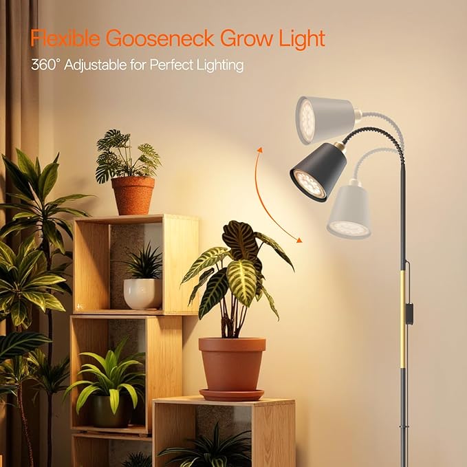 Bstrip Floor Grow Light for Indoor Plants, 65" Tall Standing Grow Light, 18W Non-Dimmable LED Plant