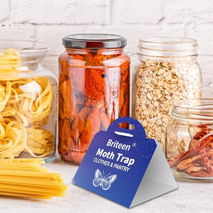 Pantry Moth Traps 10-Pack Safe and Effective for Food and Clothing- Glue Traps with Pheromones for