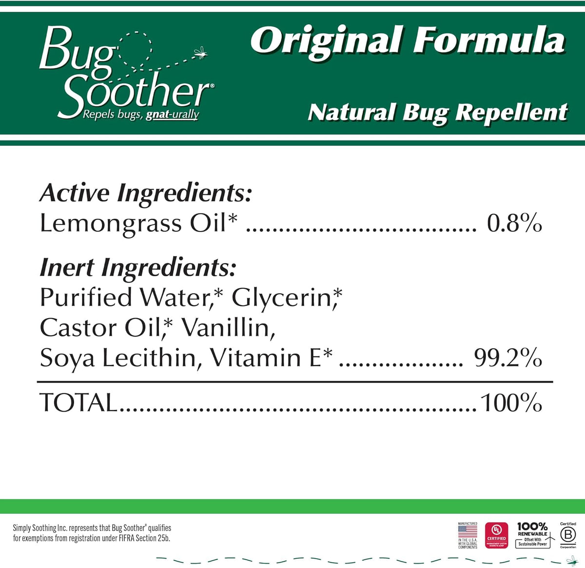 Bug Soother Spray (4 bottle, 2 oz) - Natural Mosquito, Gnat and Insect Deterrent & Repellent with