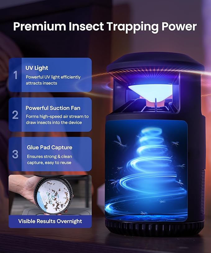 OWLTRA IMT-L60 Indoor Electric Insect Trap, Catcher & Killer Lamp for Fruit Flies, Mosquitos