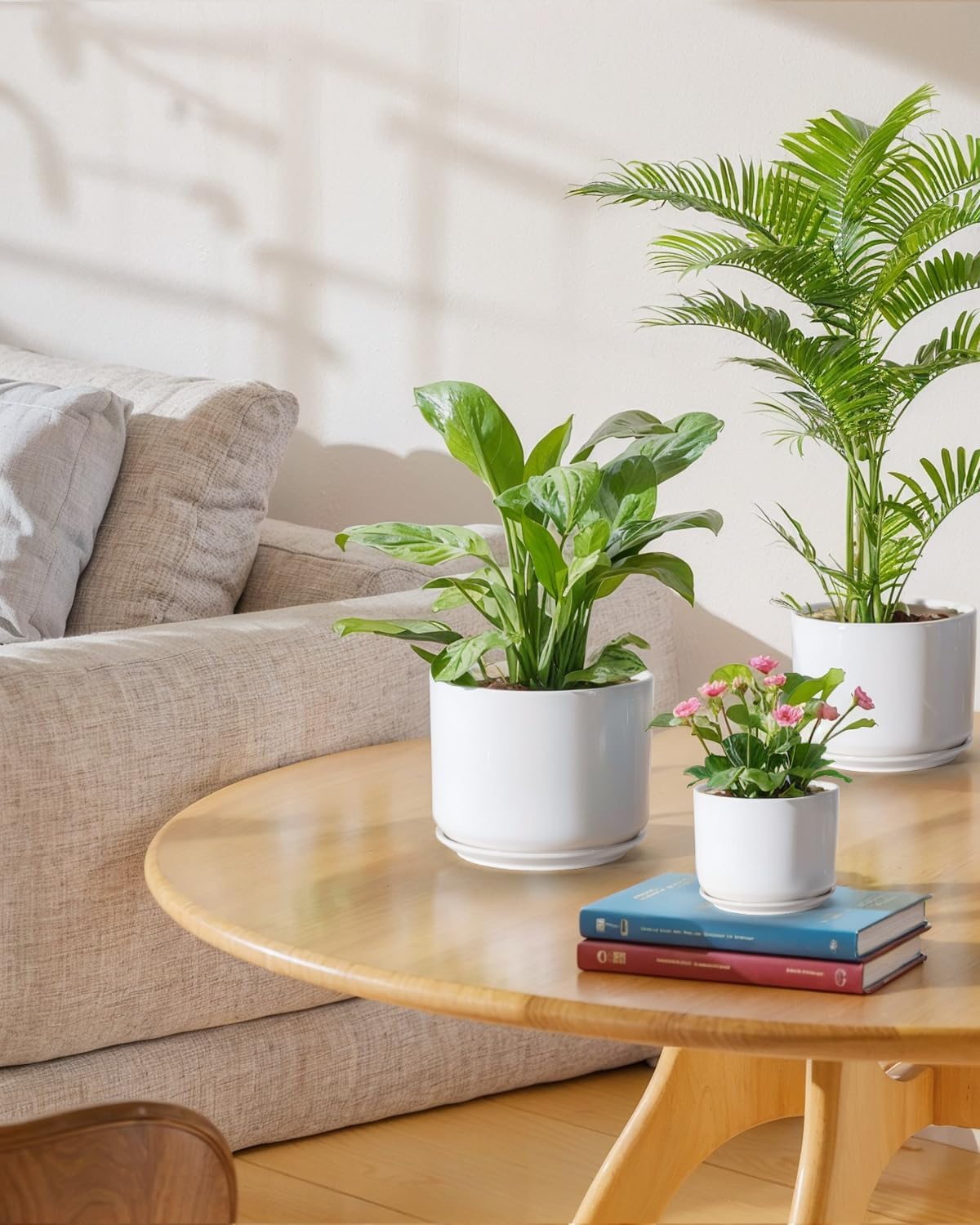 EFISPSS Plant Pots, 4+5+6 Inch Pots for Indoor Plants, Ceramic Planter Pot with Drainage Hole