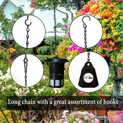 YINGFENG 236 Inch Black Metal Hanging Chains and Hanging Basket Hooks Set for Bird Feeders