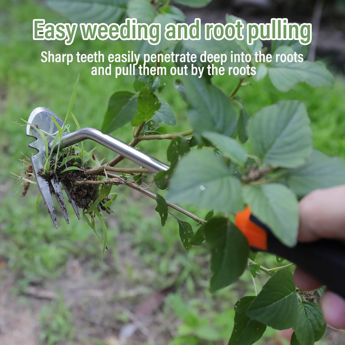 Weed Removal Tool, 2025 New Garden Weeding Tools Manganese Steel Hand Weeder Tool with Handle, 5