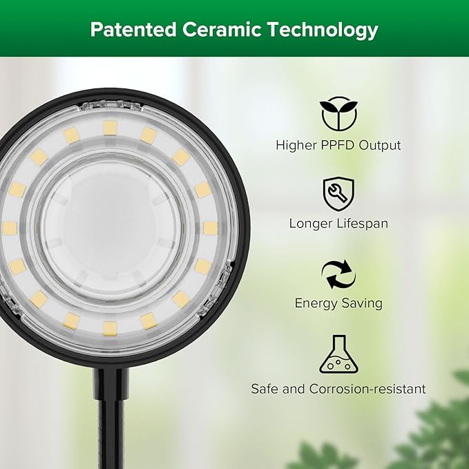 SANSI Grow Lights for Indoor Plants, Dimmable 30W Plant Lights for Indoor Growing, 3 Head 35"-65"