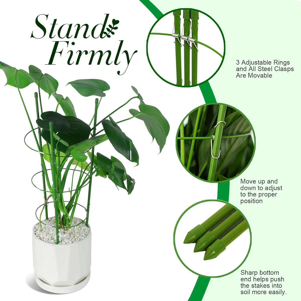 LEOBRO Tomato Cage, 2 PCS Plant Support Cage Rust Resistant Garden Ring Stake Plant Support for
