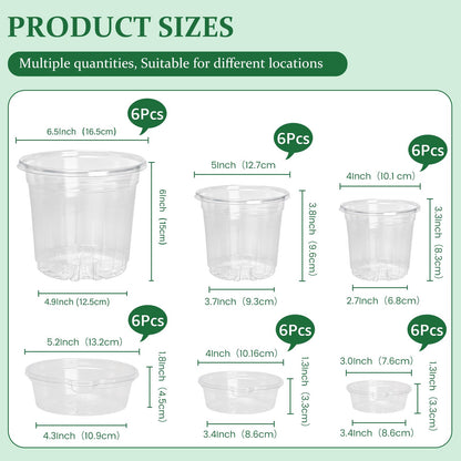 Bluepro Self Watering Pots for Indoor Plants, 4/5/6.5 Inch, 18-Pack