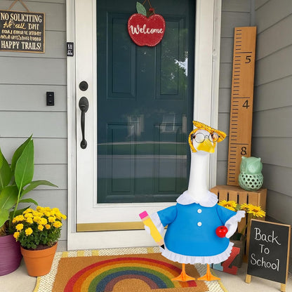 Back to School Porch Goose Outfits 23"/ 17'' Lawn Goose Teacher Clothes Cemment Geese Costume