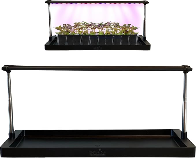 Epic Gardening Seed Starting Grow Light - Full-Spectrum LED with Adjustable Height & Integrated