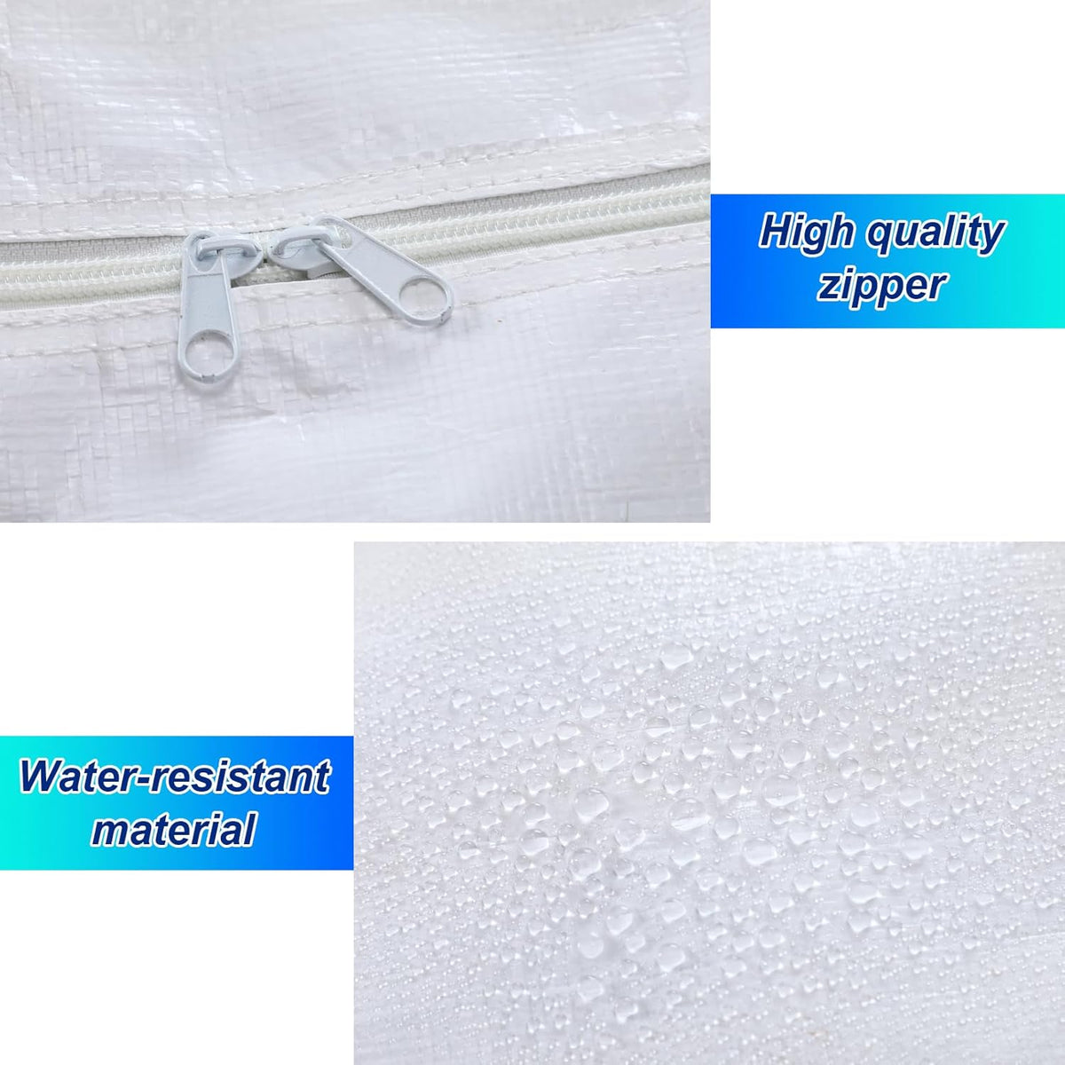 4 Pcs 66 Gallon Large Moving Bags with Zipper and Handles Foldable Storage Duffle Bags Heavy Duty