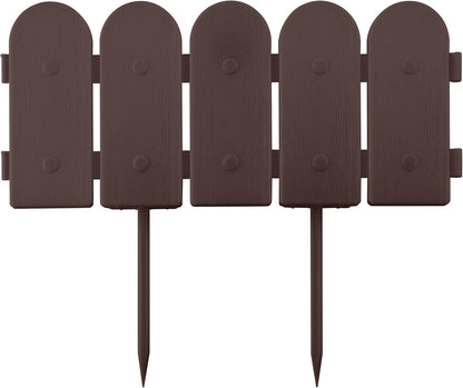 Evelyne Garden Border Plastic Edging: Wooden Fence Design - 8pcs Brown Yard Landscaping Fence Liner