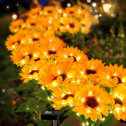 Solar Sunflower Lights 4 Pack with 24 Sunflower Solar Lights Outdoor Garden Decor Birthday Gift for