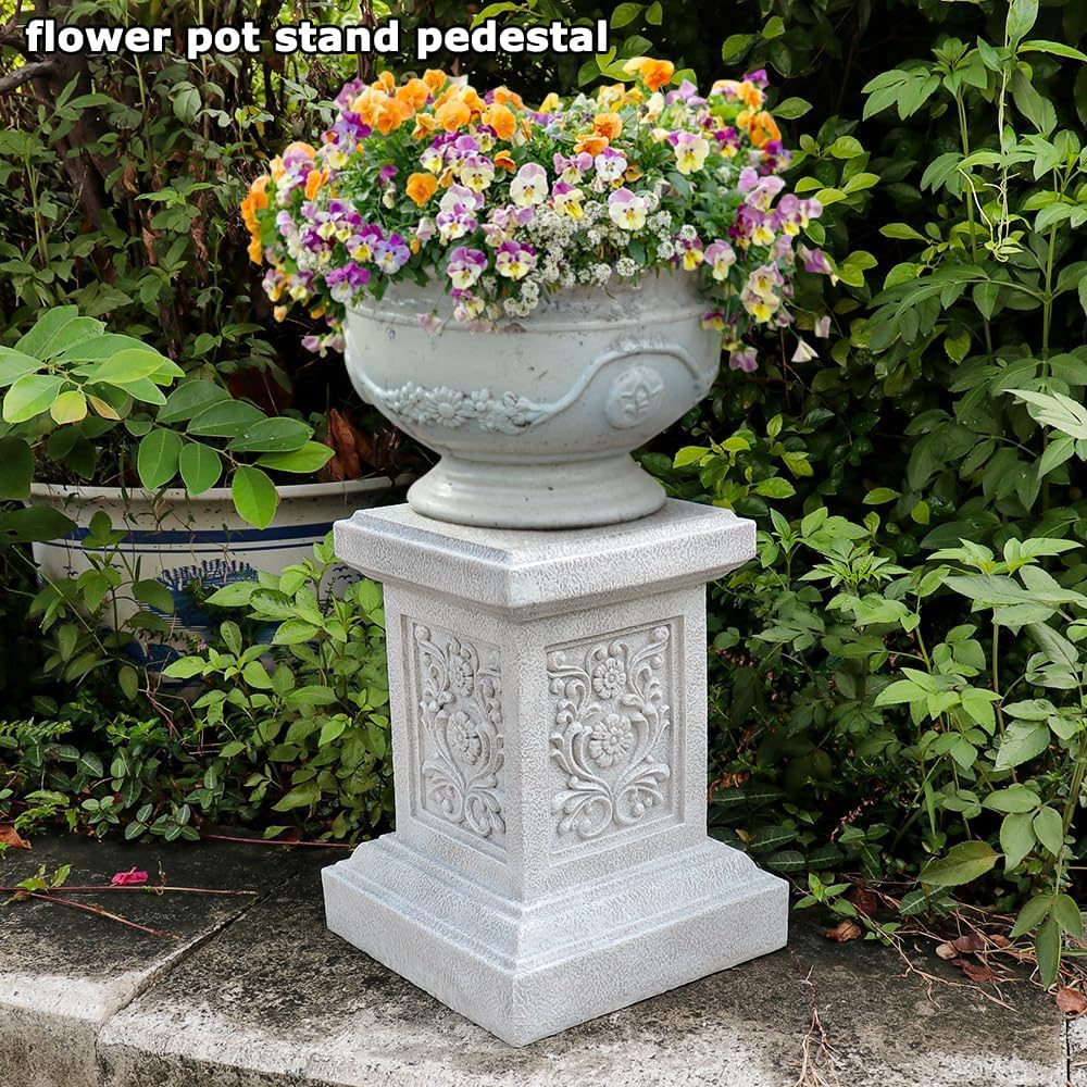 Classic Statuary Stand Outdoor Pedestal Sculpture Decor Plinth Base Riser, Garden or Home Resin
