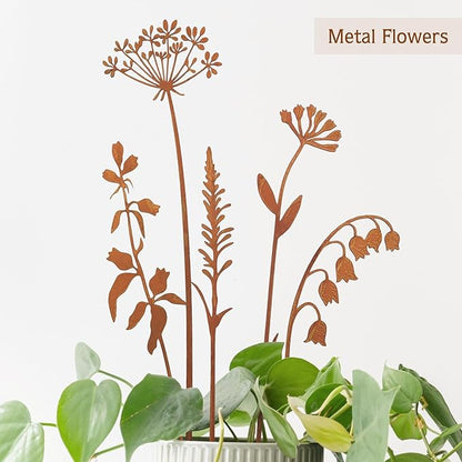 Metal Flowers for Outside,Decorative Garden Stakes,Flower Bed Decor Plant Stakes,Metal Art for