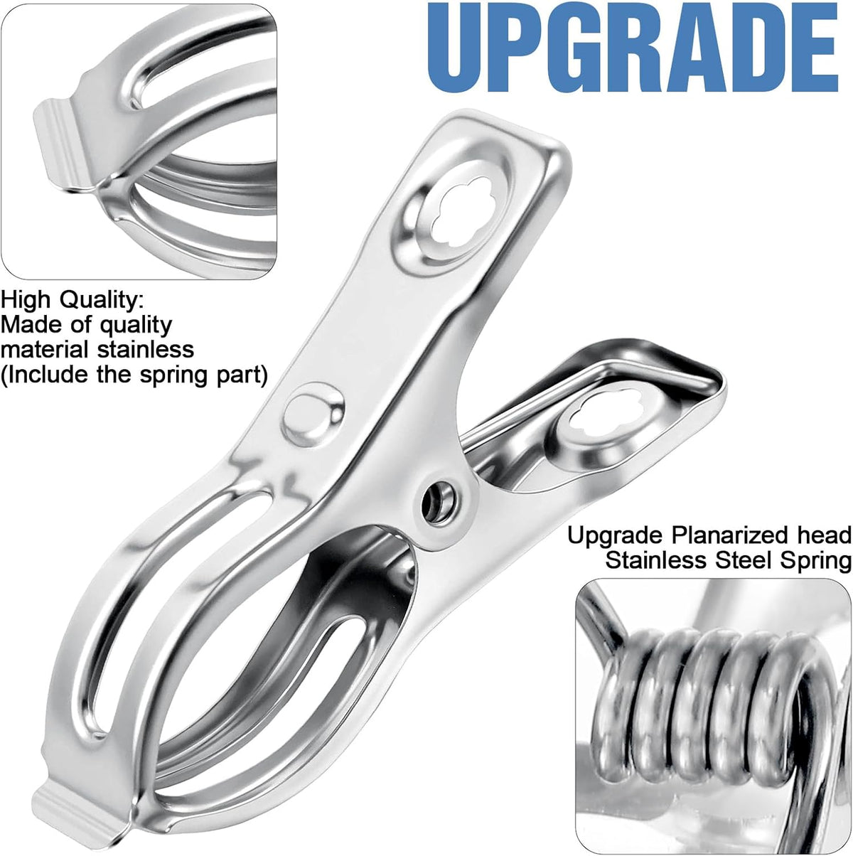 Upgraded 200 PCS Garden Clips, Greenhouse Clamps 100% Stainless Steel Heavy Duty Greenhuose Clips