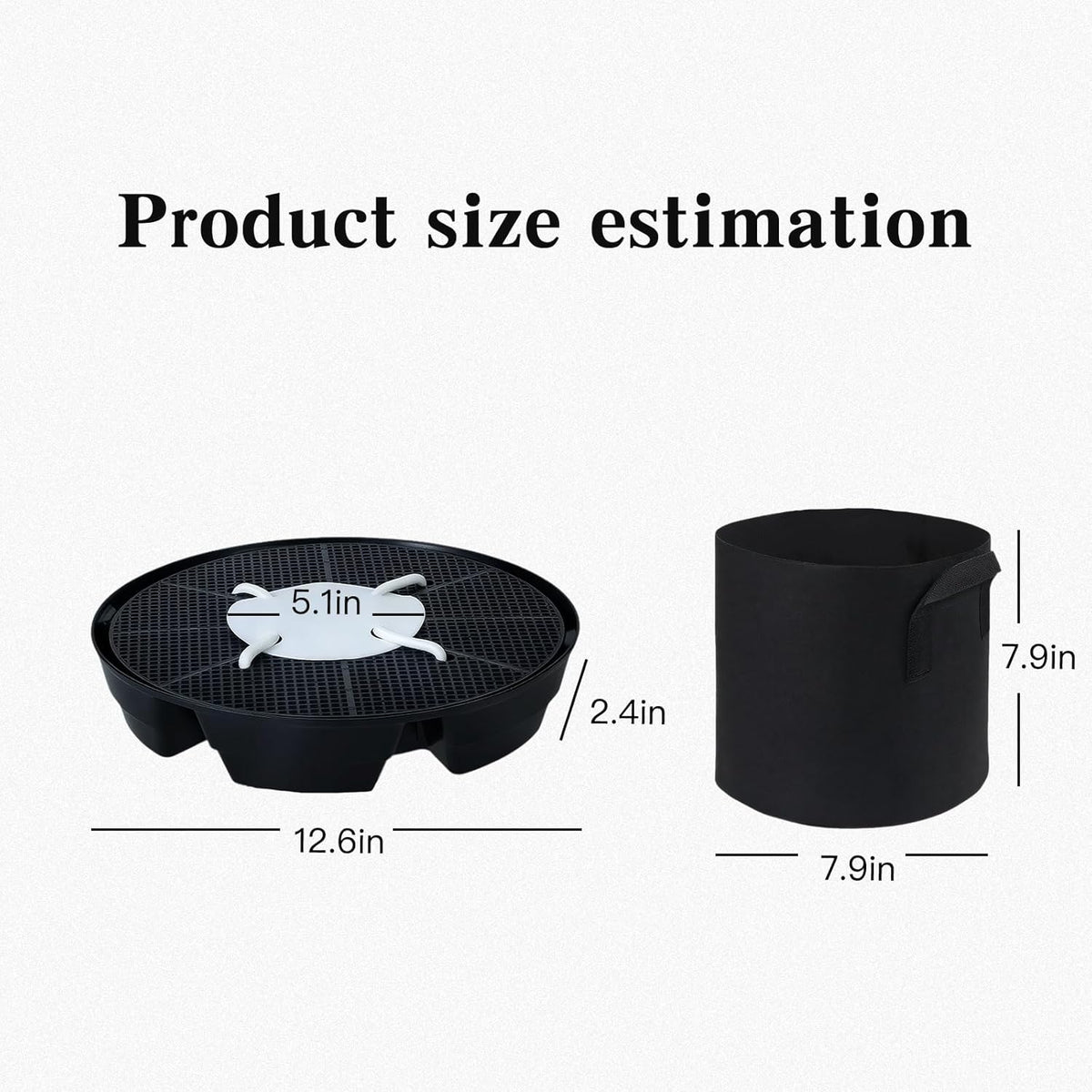 4Pcs Self Watering Pot Base with 1 Plant Grow Bag, Self Watering Pots for Indoor Plants, Plant