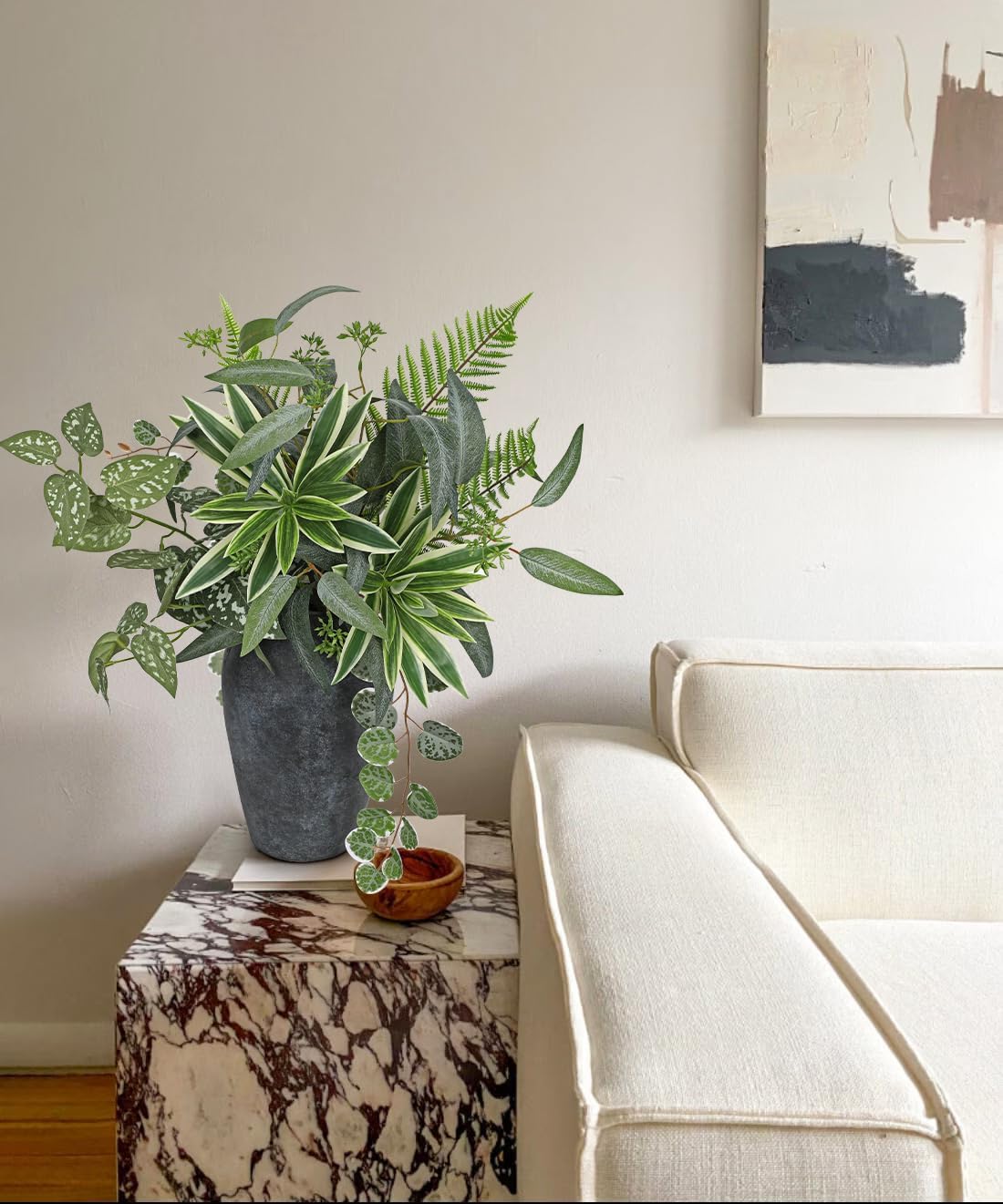 DILATATA Artificial Greenery Stems Box Set, 5 Kinds Mixed Eucalyptus Leaves Trailing Vine Plant