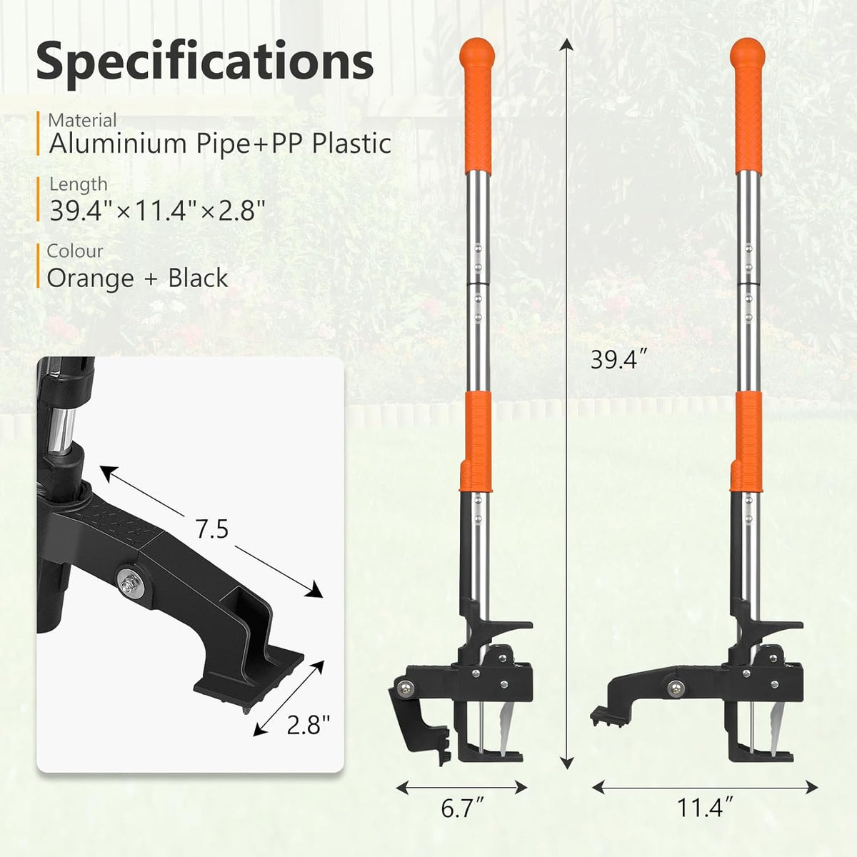 SHANTRA Weed Puller Tool, 4-Claw Stand Up Weed Puller Tool with Long Handle, Garden Weeder Puller